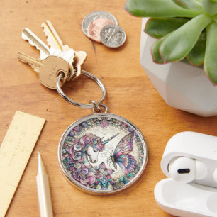 The Unicorn And The Butterfly Keychain