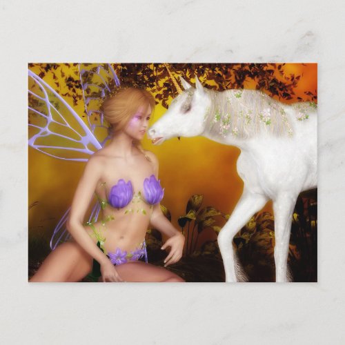 The Unicorn and the Fairy Postcard