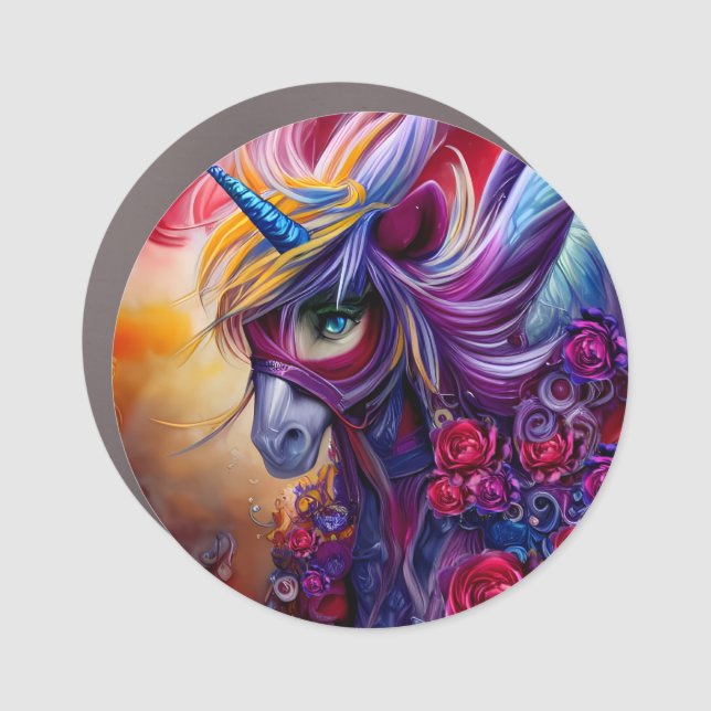 The unicorn car magnet (Front)