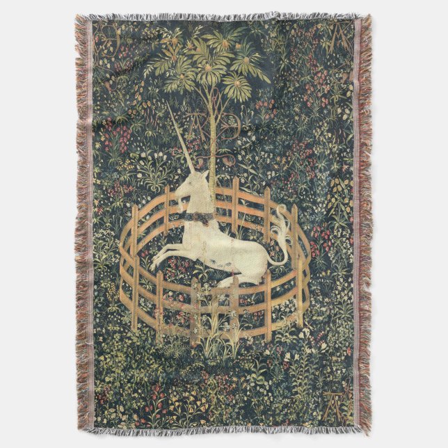 The Unicorn in Captivity (1495 - 1505) Throw Blanket (Front Vertical)
