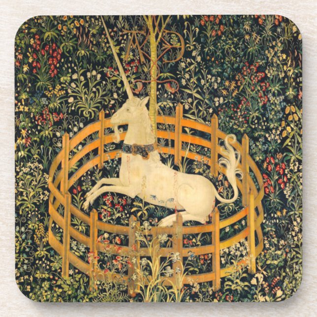 The Unicorn in Captivity Beverage Coaster (Front)
