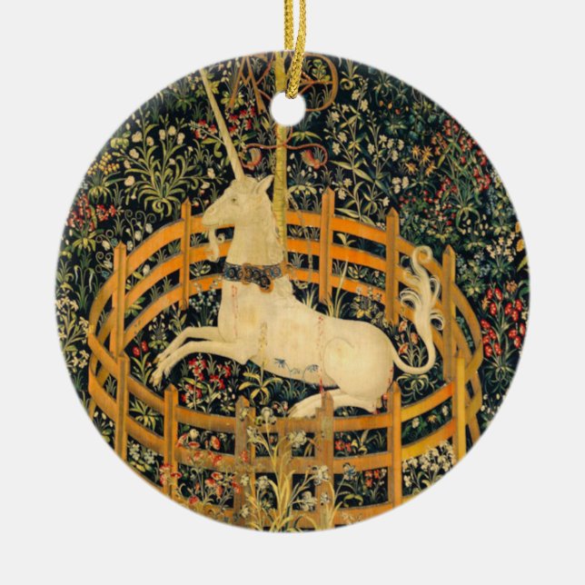 The Unicorn in Captivity Ceramic Ornament (Front)
