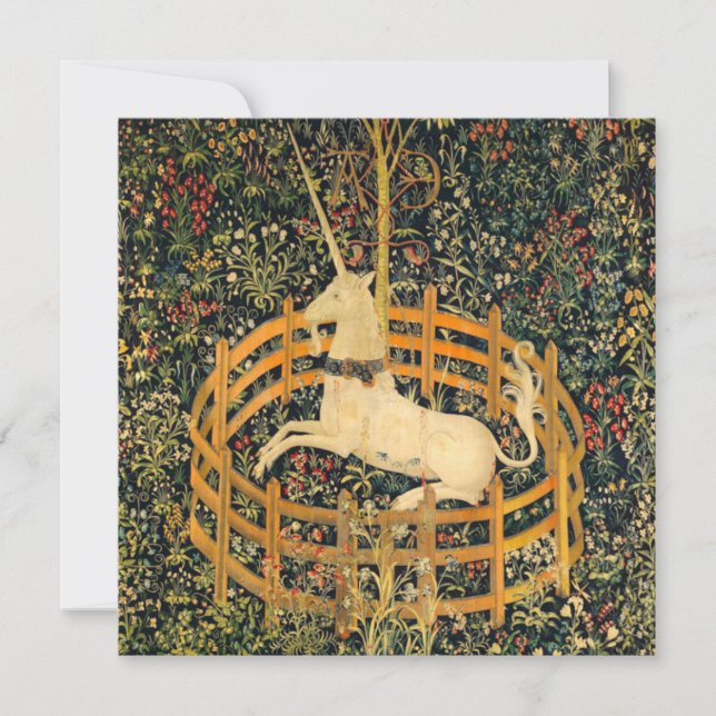 The Unicorn in Captivity Invitation (Front)
