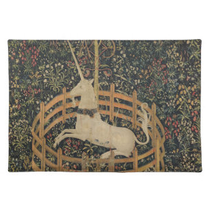 The Unicorn in Captivity, Medieval Tapestry  Cloth Placemat