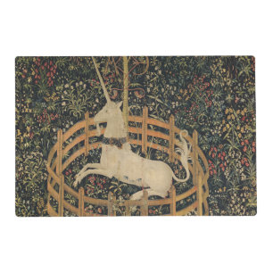 The Unicorn in Captivity, Medieval Tapestry  Placemat