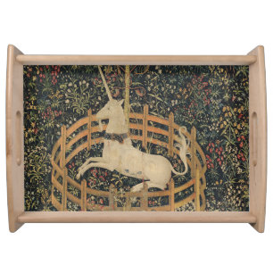 The Unicorn in Captivity, Medieval Tapestry Serving Tray