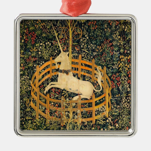 The Unicorn in Captivity Metal Ornament (Front)