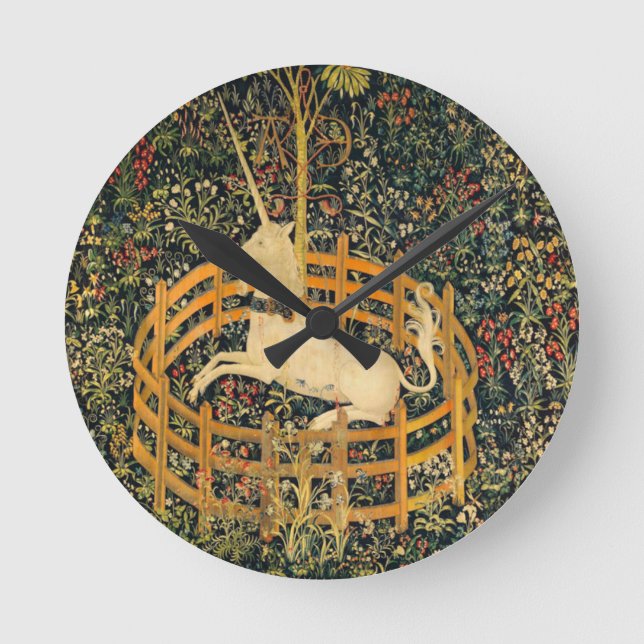 The Unicorn in Captivity Round Clock (Front)