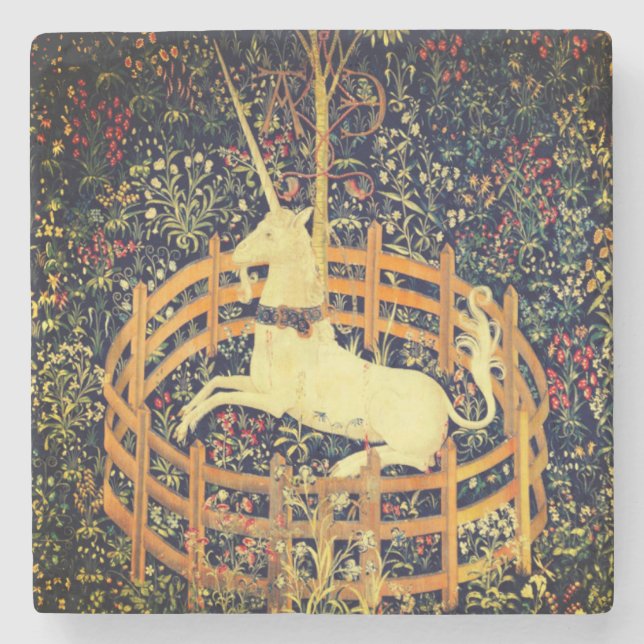 The Unicorn in Captivity Stone Coaster (Front)