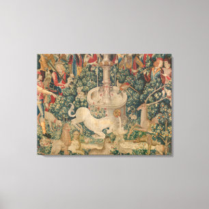 The Unicorn is Found, Medieval Tapestry Canvas Print