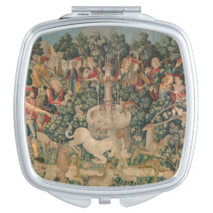 The Unicorn is Found, Medieval Tapestry Compact Mirror