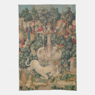 The Unicorn is Found, Medieval Tapestry Kitchen Towel
