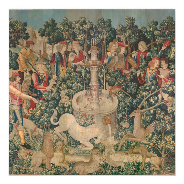 The Unicorn is Found, Medieval Tapestry Photo Print (Front)
