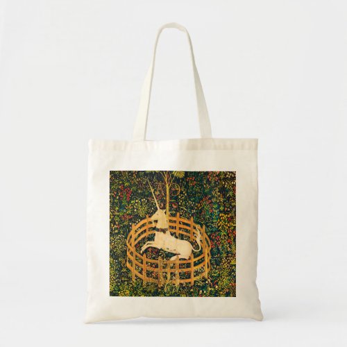 The Unicorn Rests in a Garden Unicorn Tapestries Tote Bag