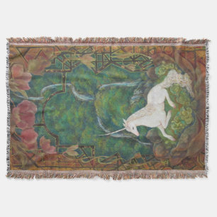 The Unicorn's Secret Garden Throw Blanket