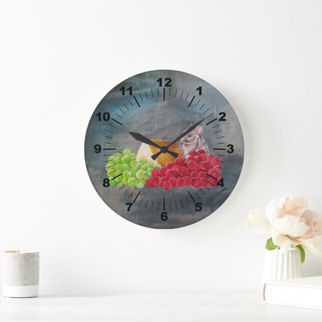 The Uninvited Guest Painting by Alfred Fox Large Clock (Home)