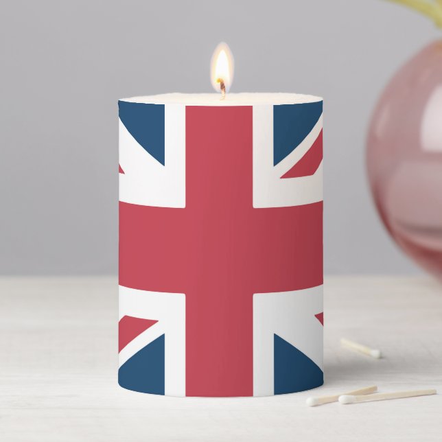 The Union Jack British Flag Pillar Candle (In Situ)