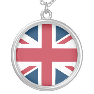 The Union Jack British Flag Silver Plated Necklace