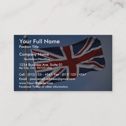 The Union Jack, England Business Card Templates