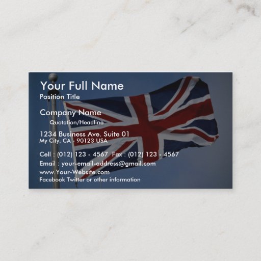 Customizable The Union Jack, England Business Card Templates