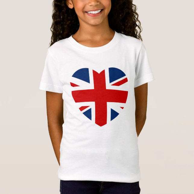The Union Jack Flag Heart shaped T-Shirt (Front)