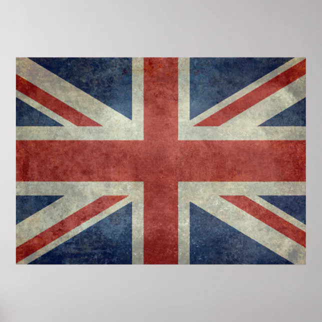 The Union Jack flag of the UK - Vintage retro Poster | Zazzle