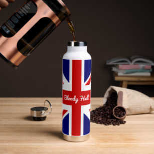 The Union Jack Flag with Funny Quote Water Bottle