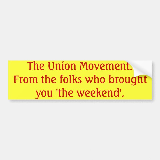 The Union Movement Bumper Sticker (Front)