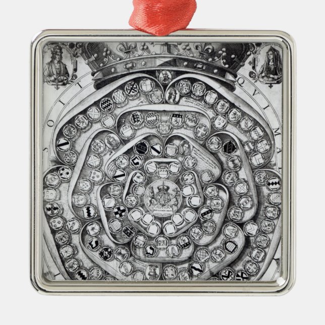The Union of the Roses of the Families Metal Ornament (Front)