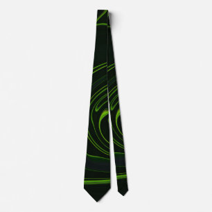 The Unique Black and Green Abstract Stripes Neck Tie
