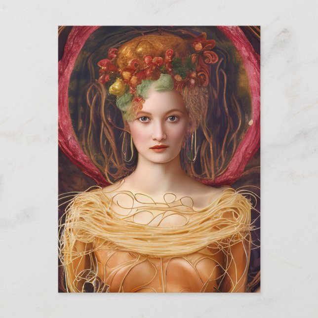 The unique spaghetti Dress Postcard (Front)