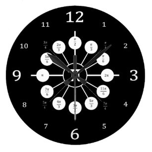 Unit Circle Radian Horloge murale Trigonométrie Prof de Maths 