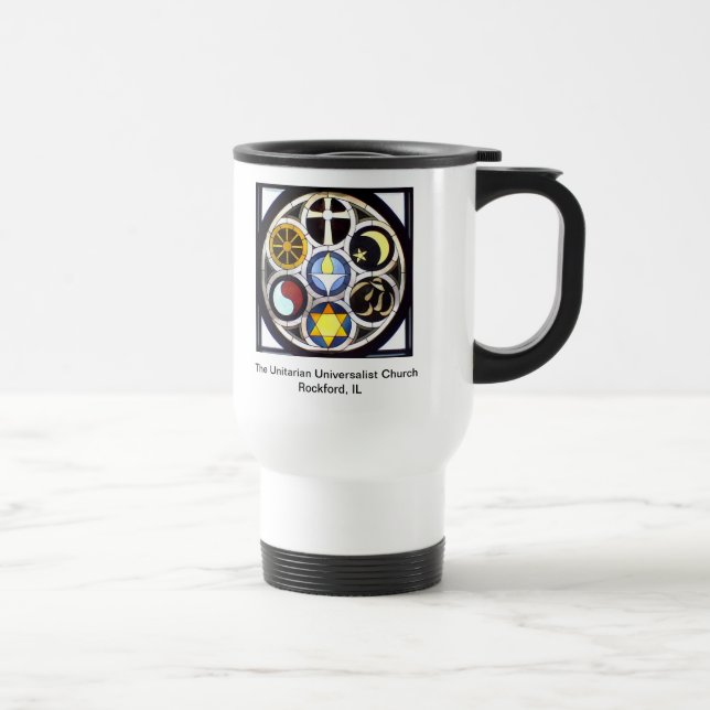The Unitarian Universalist Church Rockford, IL Travel Mug (Right)