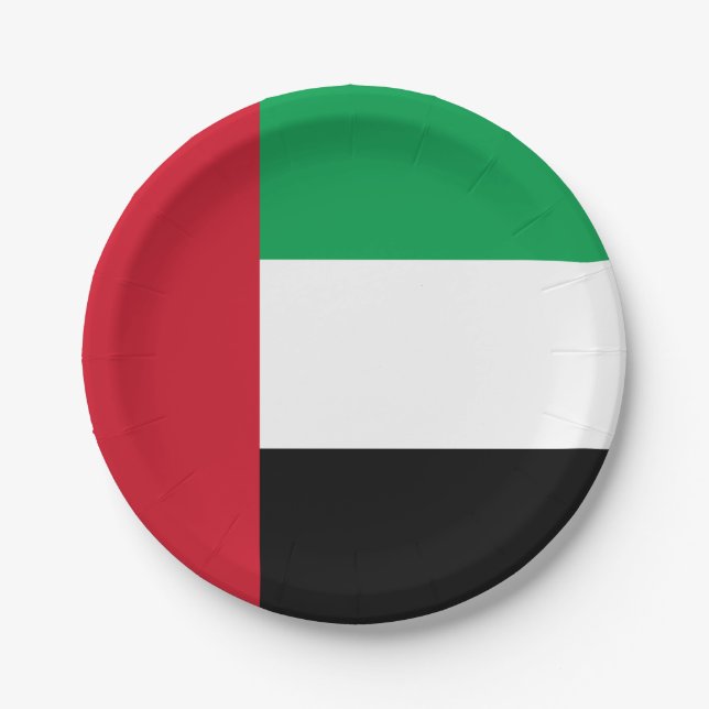 The United Arab Emirates Flag Paper Plates (Front)