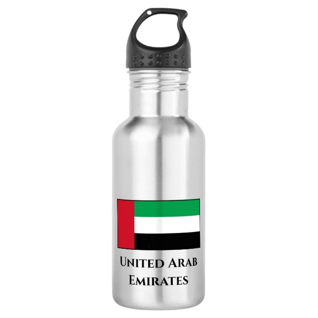 The United Arab Emirates Flag Stainless Steel Water Bottle (Front)