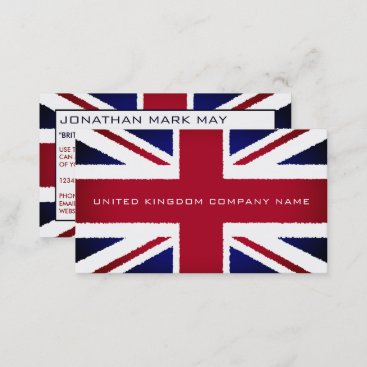 The United Kingdom Flag, Torn Effect, British Business Card