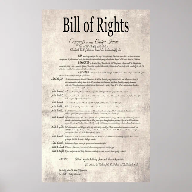 The UNITED STATES BILL of RIGHTS 2 Poster | Zazzle