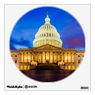The United States Capitol at blue hour Wall Decal