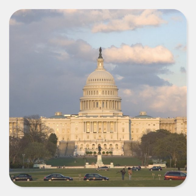 The United States Capitol Building in Square Sticker (Front)