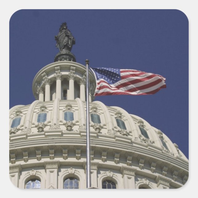 The United States Capitol, Washington, DC Square Sticker (Front)