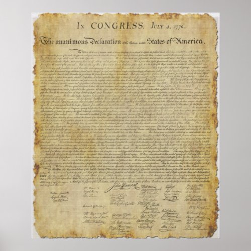 The United States Declaration of Independence 1776 Poster