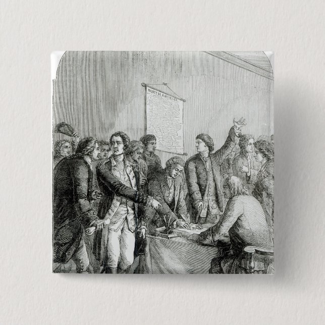 The United States Declaration of Independence Pinback Button (Front)