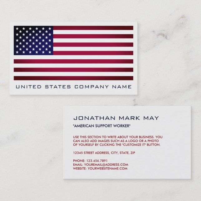 The United States Flag, American Business Card (Front/Back)