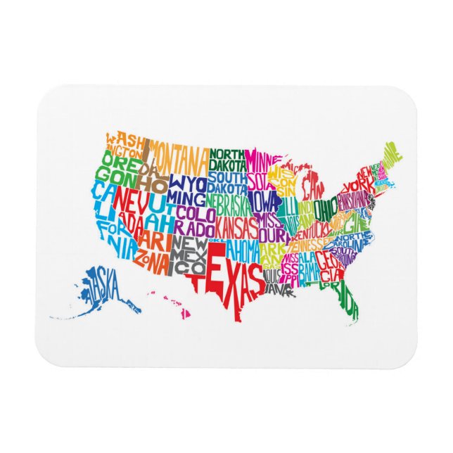 The United States in Names Magnet (Horizontal)