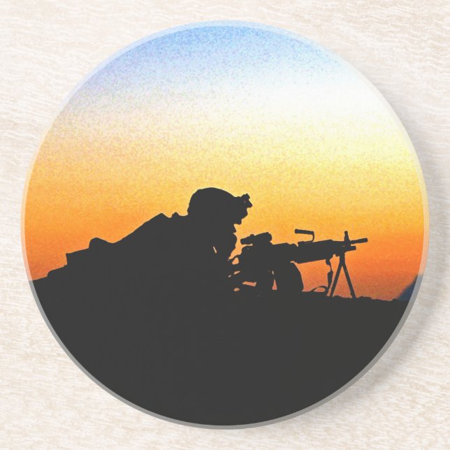 The United States Marine Corps' Hymn Sandstone Coaster (Front)