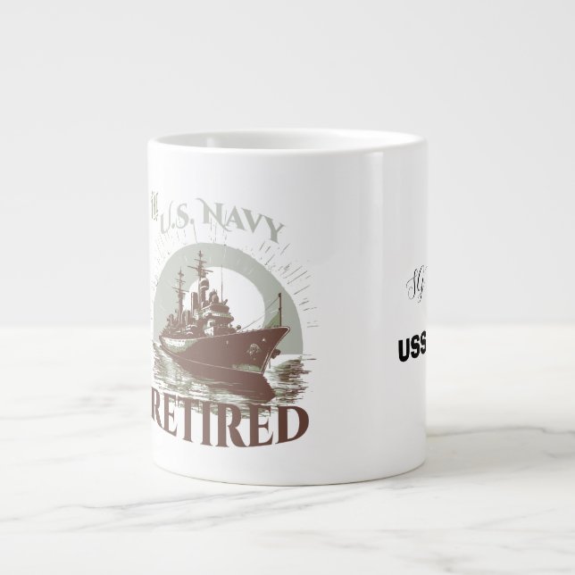 The United States Navy Retired Giant Coffee Mug (Front)