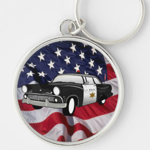 The United States of America 59 vintage Police Car Keychain