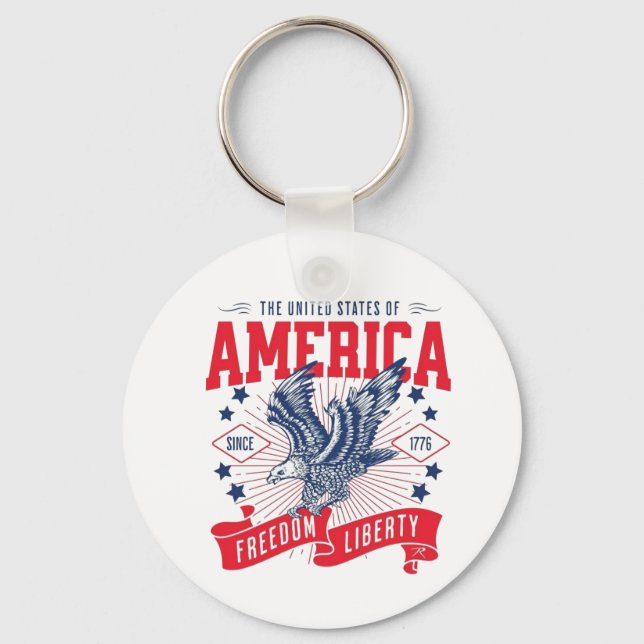 The United States of America - Freedom & Liberty Keychain (Front)
