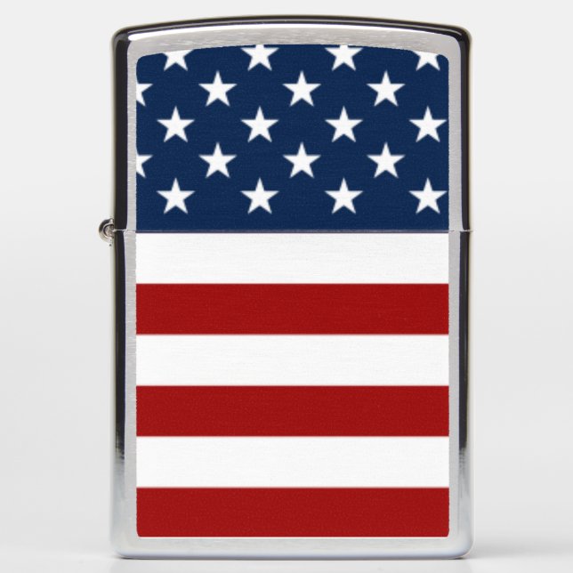 The United States of America stars & stripes flag Zippo Lighter (Front)