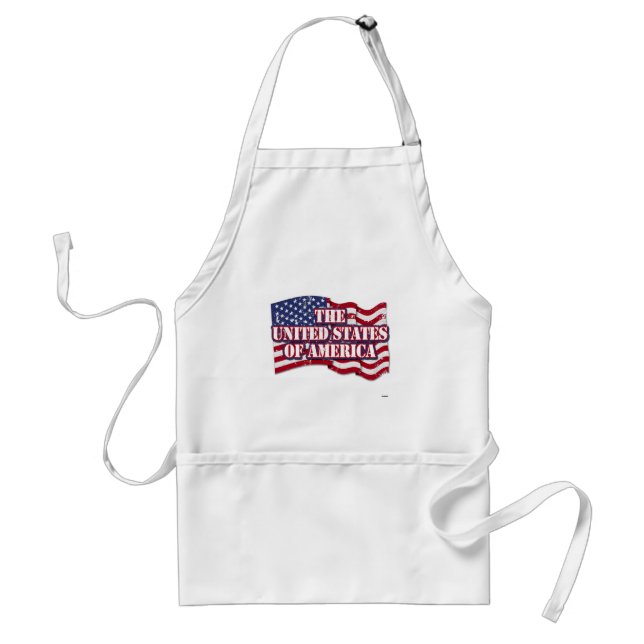 The United States of America with flag distressed Adult Apron (Front)